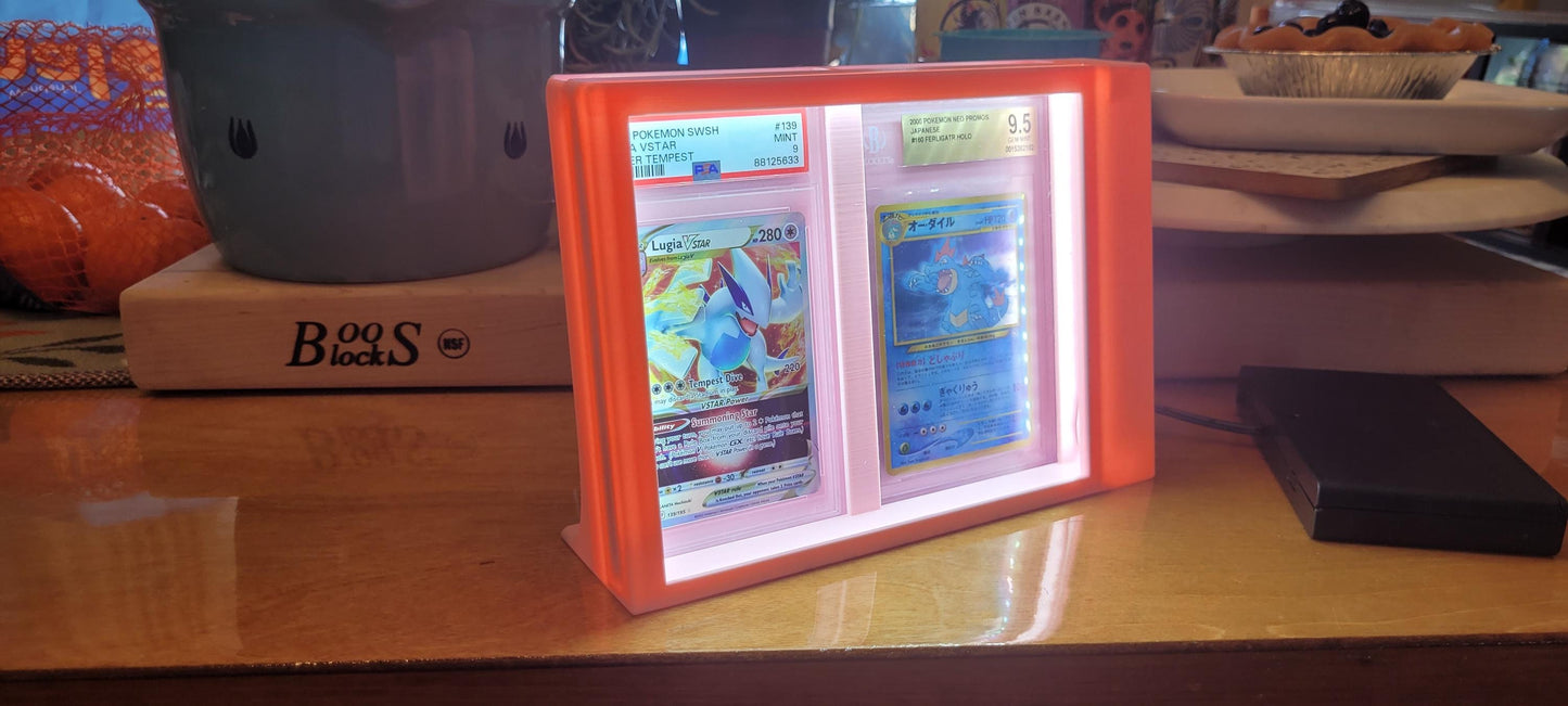 Graded 2 Card Display Lightbox - PSA / Beckett / CGC