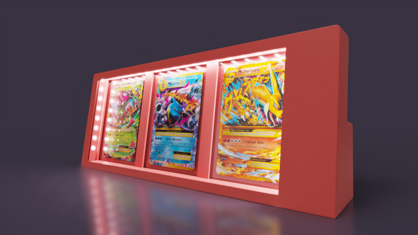 3 Card Toploader Lightbox Display