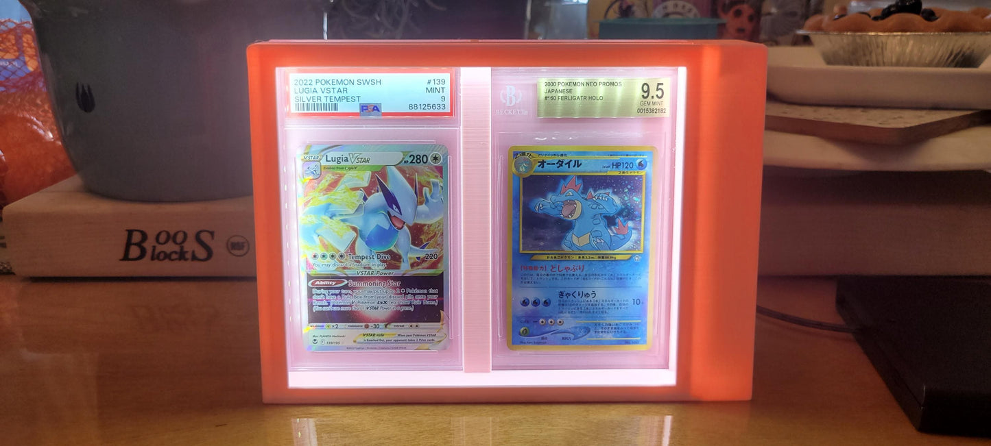 Graded 2 Card Display Lightbox - PSA / Beckett / CGC