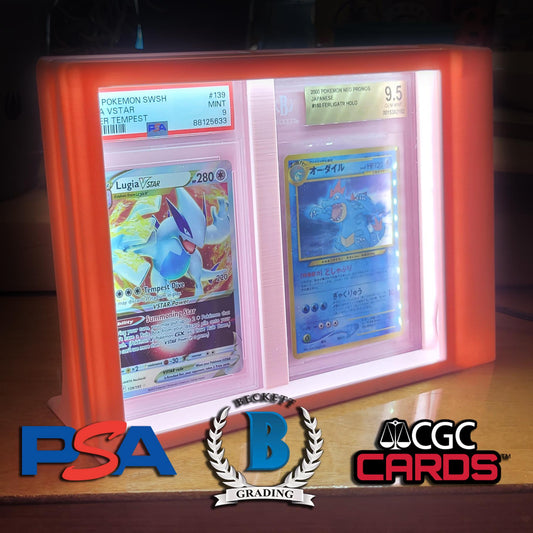 Graded 2 Card Display Lightbox - PSA / Beckett / CGC